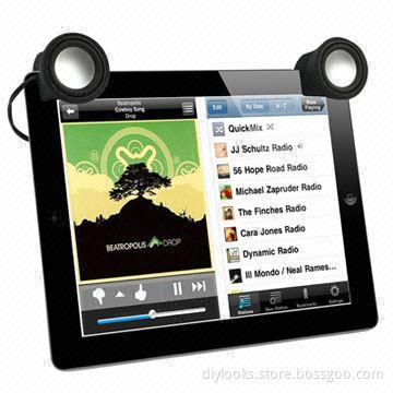 Silicone Mini Mobile Clip Speaker for New iPad with 200Hz-17kHz Frequency, 3.5mm Stereo